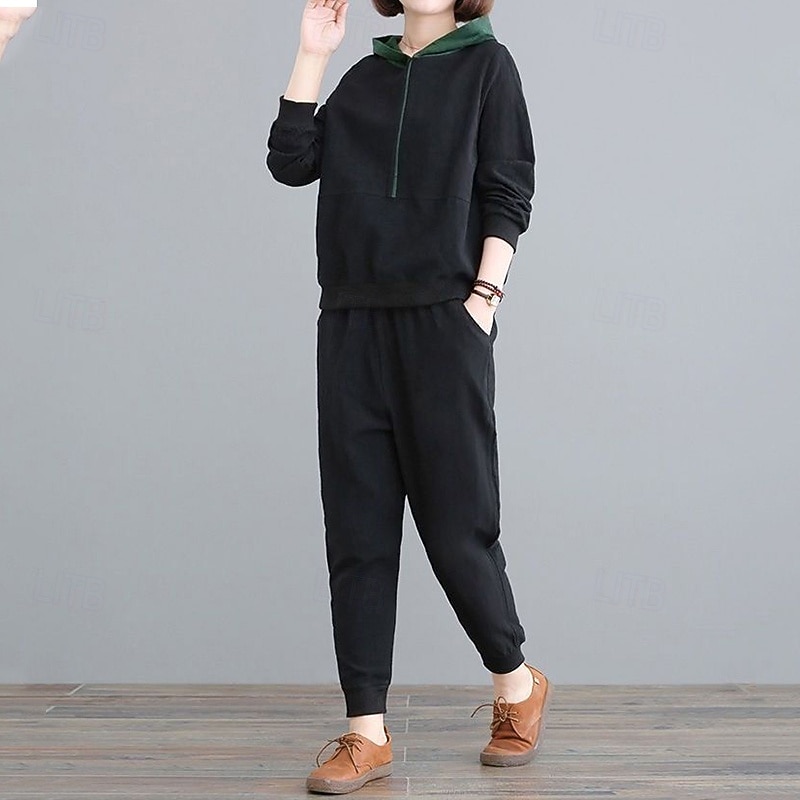 Per donna Felpe con cappuccio da salotto Tute in pile con tasca Tinta unita Completo Abbigliamento Autunno & Inverno Nero Rosso Palestra All'aperto Corsa Antivento Caldo Manica Lunga Sport del 2025 a $74.99 –P13