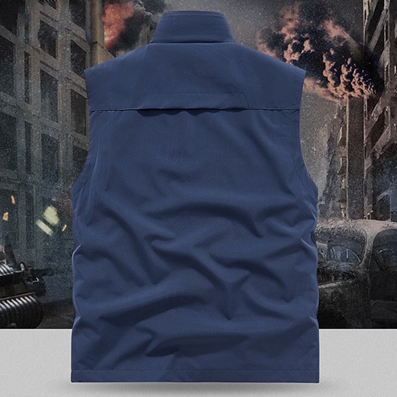 Herren Outdoor-Weste Weste Angelweste Outdoor Täglich Mode Lässig Frühling Herbst Tasche Polyester Bequem Einfach Reisverschluss Stehkragen Normale Passform Schwarz Rote Khaki Armeegrün Weste 2025 - $22.99 –P5