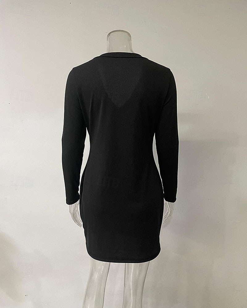 Γυναικεία Μίνι φόρεμα Μαύρο φόρεμα Κοκτέιλ Φόρεμα Εφαρμοστό Επίσημο ένδυμα Μοντέρνα Διακοπές Εξόδου Σαββατοκύριακο Κανονικό Σκέτο Μακρυμάνικο Λαιμόκοψη V Μαύρο Λευκό Ανθισμένο Ροζ Χακί 2025 - $25.19 –P3