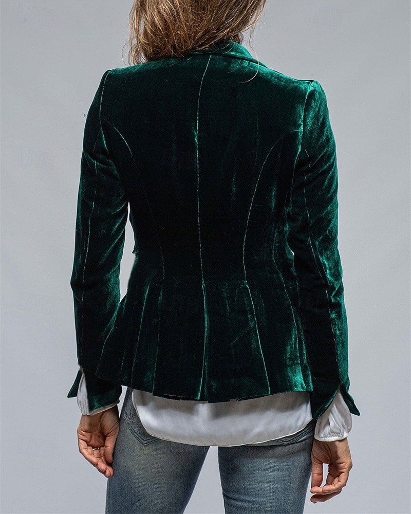 Damskie Marynarka Aksamitne marynarki Wygodny Kieszeń Guziki Elegancja Moda Na zewnątrz Równina Wyjściowe Codzienne Weekend Guziki jednorzędowe Regularny Klapa Regularny Długi rękaw Odzież wierzchnia 2026 - $28.99 –P8