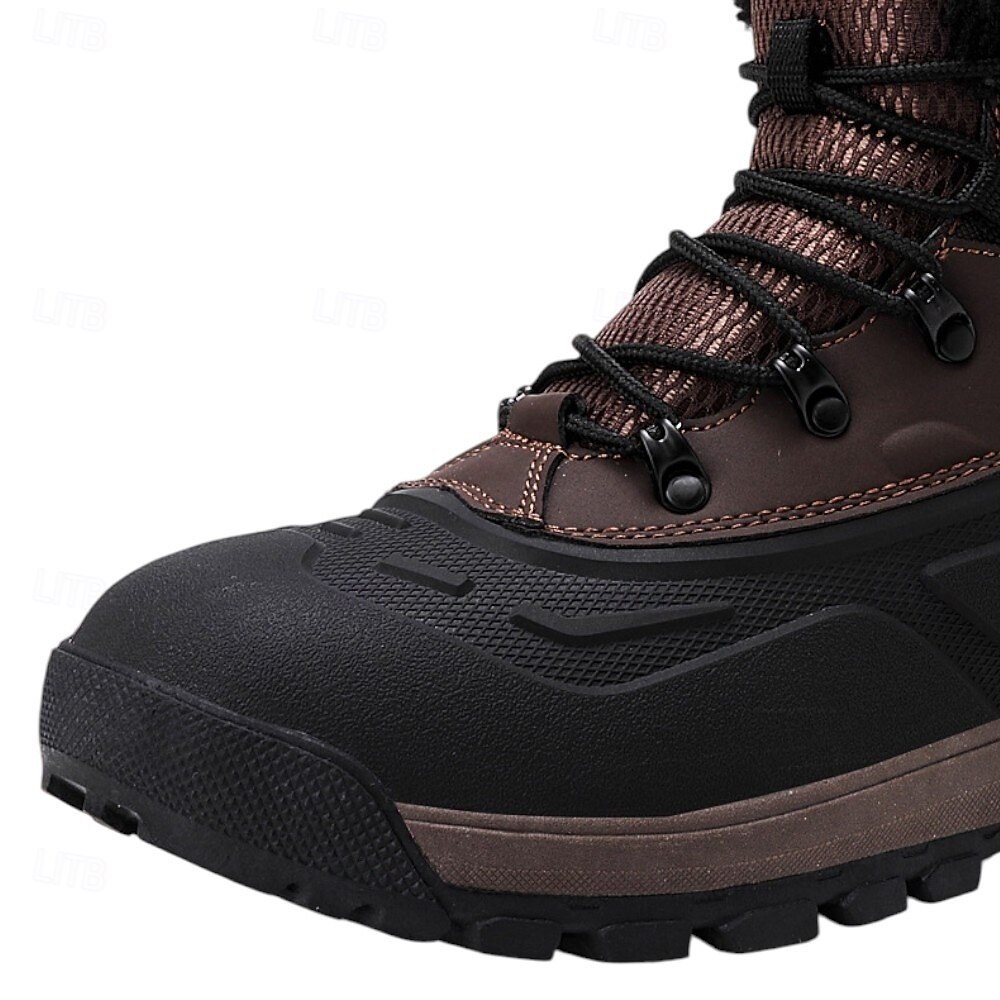 męskie zimowe buty śniegowe z podszewką z futra, wodoodporne, ocieplane, sznurowane, do użytku na zewnątrz, na zimne dni 2025 - $64.99 –P3