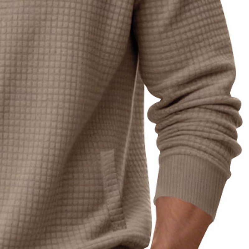 Per uomo Maglia Felpa a nido d'ape Felpa con cappuccio Maglione Felpa con zip corta Nero Bianco Blu marino Cachi Grigio chiaro Colletto Mao Semplice Patchwork Sport & Outdoor Casuale Quotidiano del 2025 a $23.99 –P10