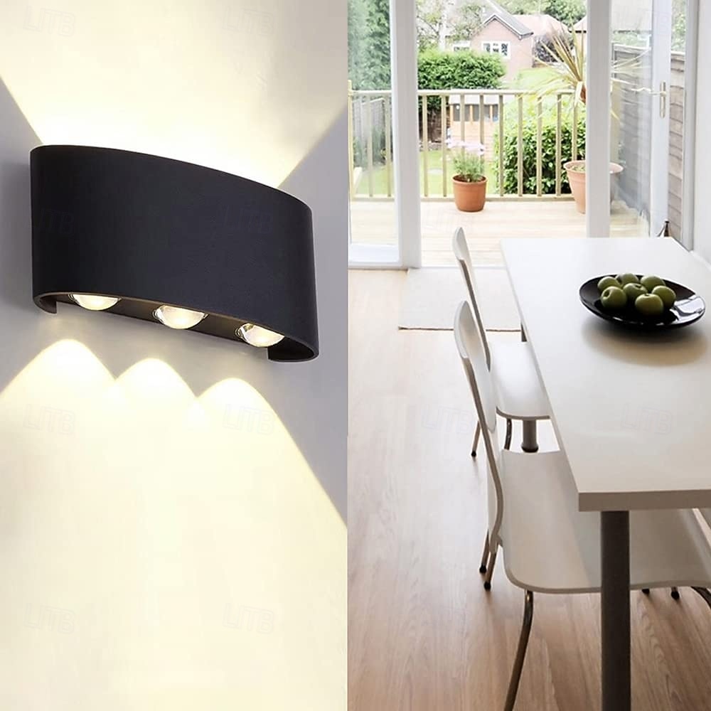 3-свет 17см светодиодные настенные светильники геометрический дизайн водонепроницаемые наружные настенные светильники современный минималистский стиль алюминий гостиная спальня коридор настенный светильник ip65 85-265v 2025 - $33.99 –P1