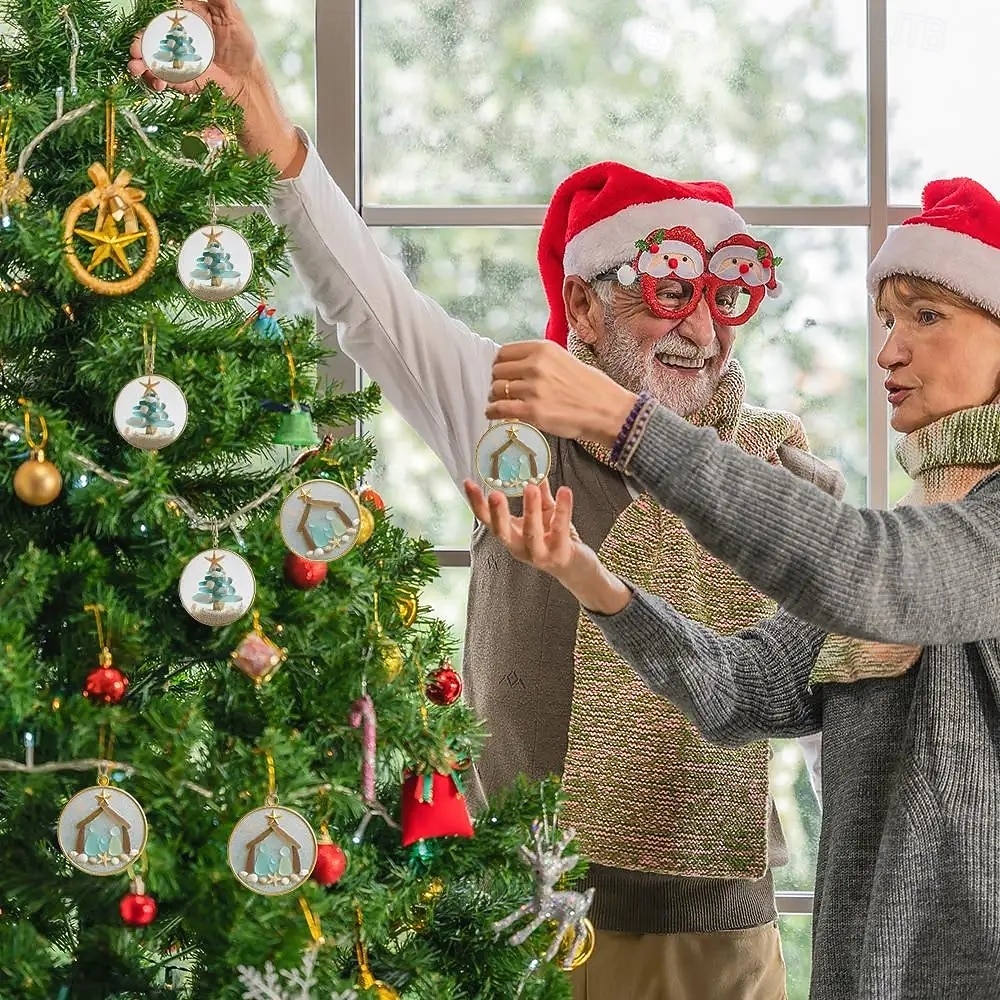 Rannikkoaiheinen joulukuusenkoriste - käsintehty 3D-akryylikoriste, jossa on miniatyyrimeritähtiä ja valkoista hiekkaa, syntymäkuusenkoriste, ihanteellinen lahjaksi jouluisiin perhejuhliin ja loma-asunnon sisustukseen 2025 - $13.49 –P8