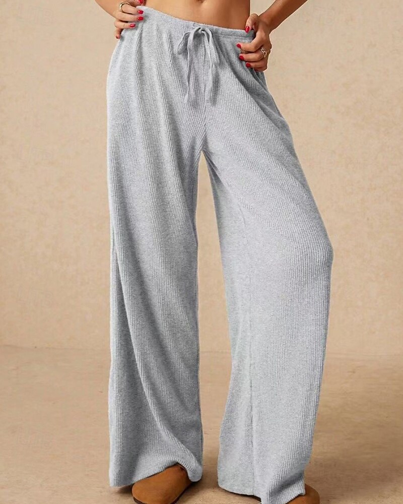 Per donna Culotte Gamba Larga Gamba larga Chinos Vacanza Vintage Streetwear Lunghezza intera Vita media Semplice Tasca Design con Coulisse Elastica Comodo Micro-elastico Alta elasticità All'aperto del 2025 a $18.99 –P18