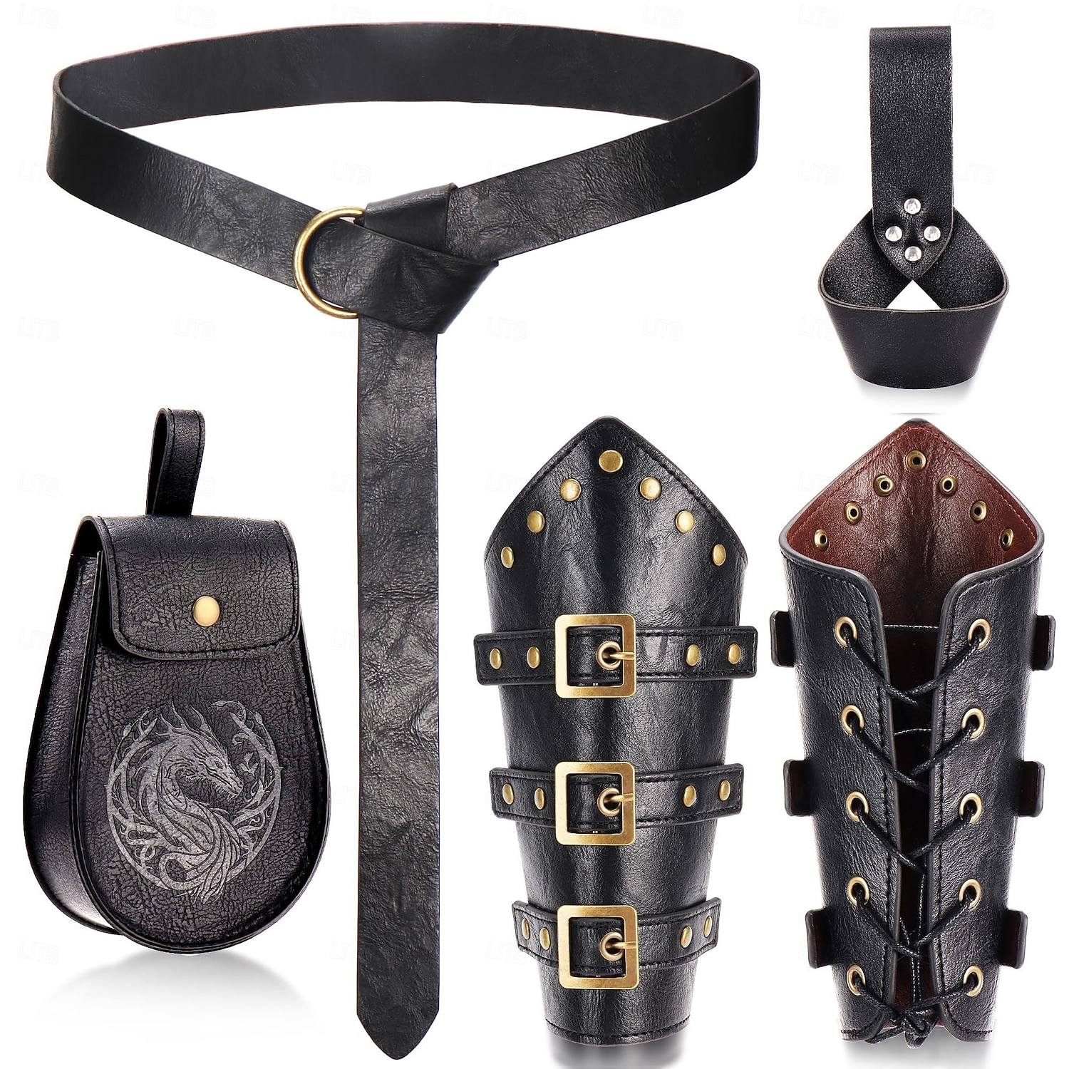 Retro / vintage Medeltida kostymer Renässans Vapen och Rustning armband Tillbehör set Krigare Alf Viking Maskeradkläder Herr Dam Unisex Viking fantasi Halloween Karnival Prestanda LARP Ren Faire Vuxen 2025 - $32.99 –P3