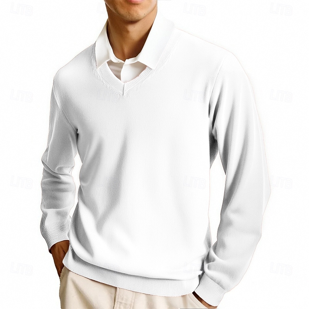 Per uomo Maglione Maglione casual Maglione a maglia A Coste Maglia Top Regolari Lavorato a maglia Semplice Scollo a V Moda Casual Vacanza Abbigliamento quotidiano Abbigliamento Autunno Inverno del 2026 a $11.49 –P1