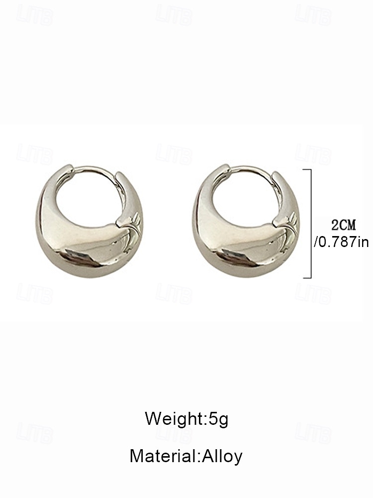 dikke creolen voor dames - klassieke ronde oorbellen van verguld zilver, minimalistische sieraden voor dagelijks gebruik, werkkleding en feestjes 2026 - $5.99 –P9