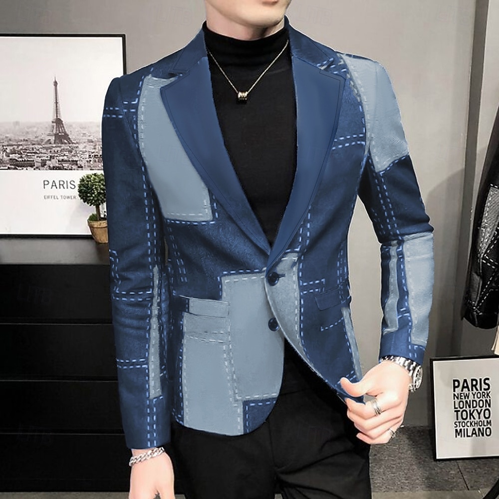 Ανδρικά Φλοράλ Καρό / Τετραγωνισμένο Μακρυμάνικο Απορρίπτω Μοντέρνα Κομψό στυλ street Δουλειά Δουλειά Φορέστε στη δουλειά Εξόδου Κουμπιά Στάμπα 2026 - $75.99 –P4