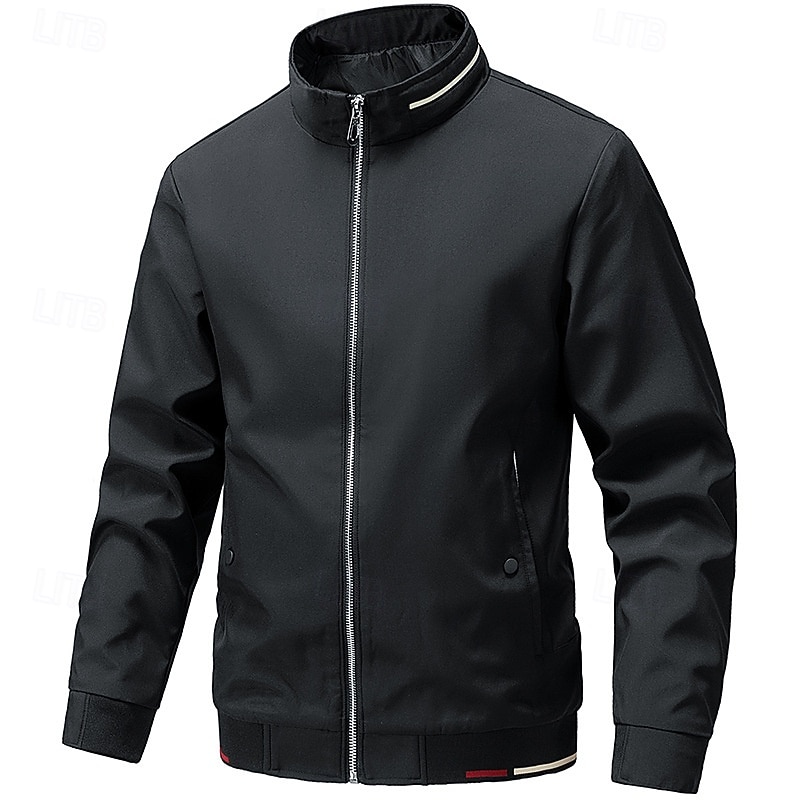 Homens jaqueta leve Jaqueta casual Férias Diário Bolsos Outono Inverno Tecido Moda Clássico Colarinho Chinês Padrão Preto cáqui Cinzento Casaco de 2025 por $29.99 –P3