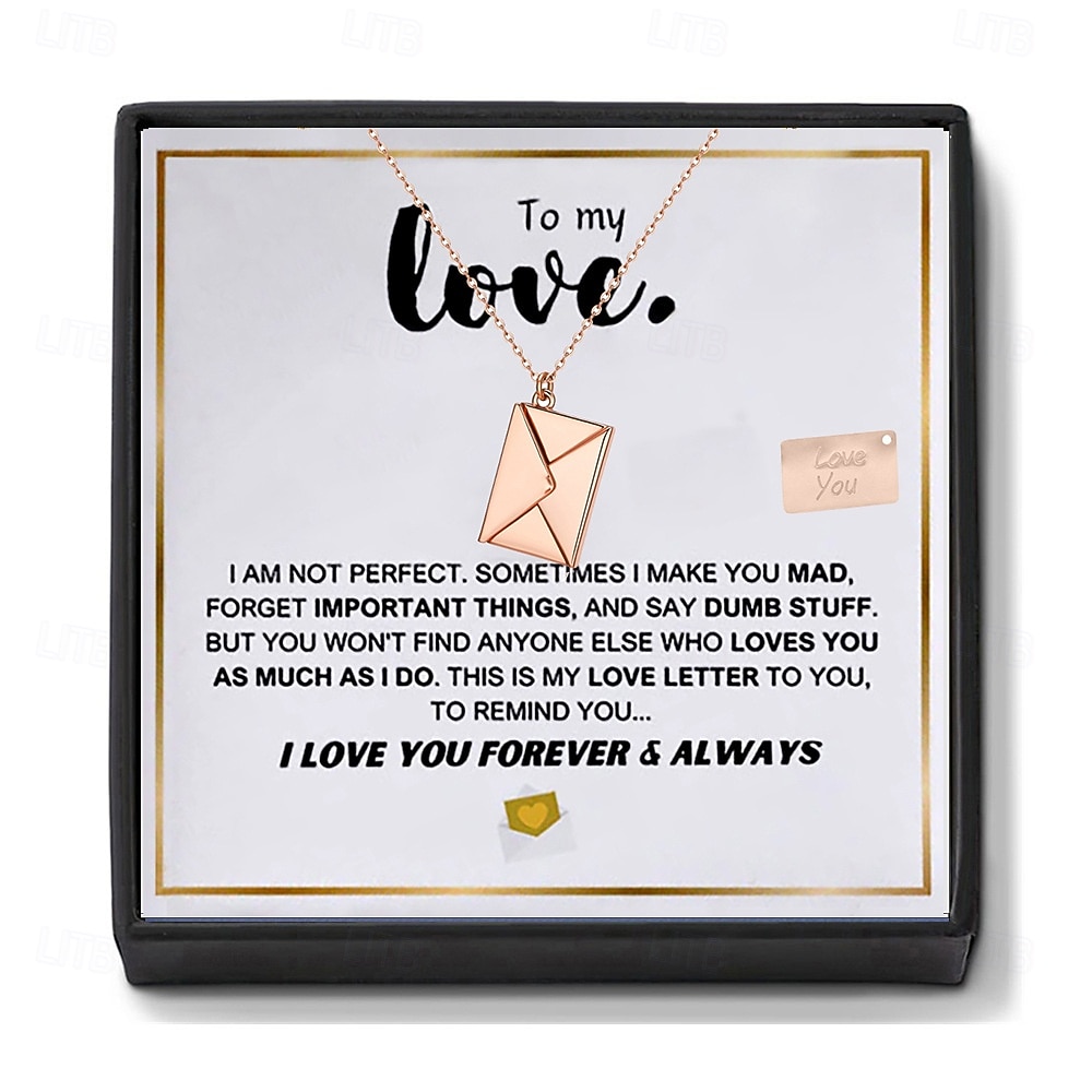 To My Love Necklace, Christmas Gift for Couple Romantic Jewelry with Message Card Box, Anniversary Present, Valentine Day Gift for Girlfriend, Boyfriend, Husband, Wife 2026 - $25.64 –P3