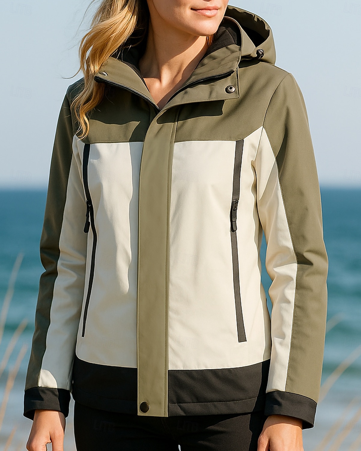 Women's Windbreaker Softshell Jacket Hiking Jacket Outdoor Waterproof Windproof Hiking Outfits Hiking Clothes Autumn / Fall Top Camping / Hiking / Caving Running Patchwork Black Yellow Army Green 2026 - $49.99 –P5