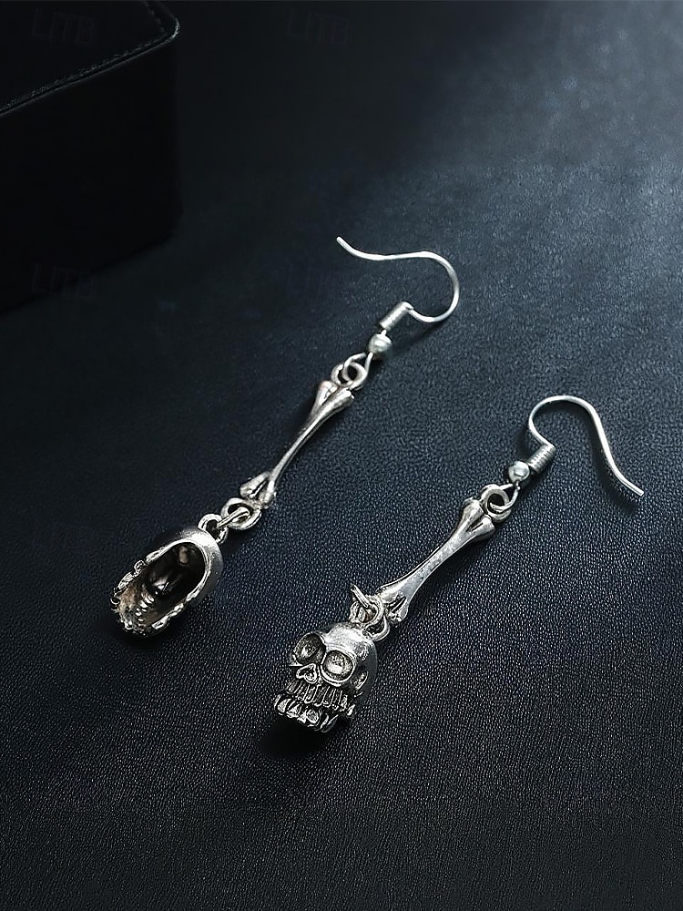 Set di collana e orecchini con teschio di Halloween da donna: gioielli gotici punk con più teschi nei colori oro e argento per feste, cosplay e costumi del 2025 a $11.99 –P5
