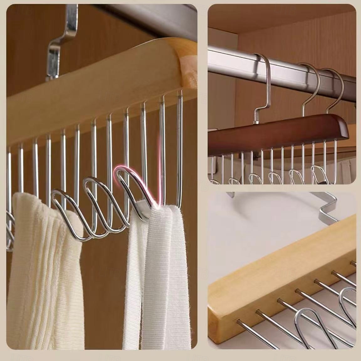 2 db-os csúszásgátló, többfunkciós fa kabátakasztó – falra szerelhető fogas kabátokhoz, sapkákhoz, táskákhoz, sálakhoz és övekhez, hálószobába &otthoni szervező 2026 - $9.99 –P4