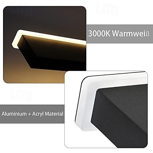 Luz de pared LED, estante blanco cálido, accesorio de iluminación para montaje en pared, estantes de exhibición interiores rectangulares, luces de pared, acrílico esmerilado elegante, antioxidante, 2025 - $41.99 –P5