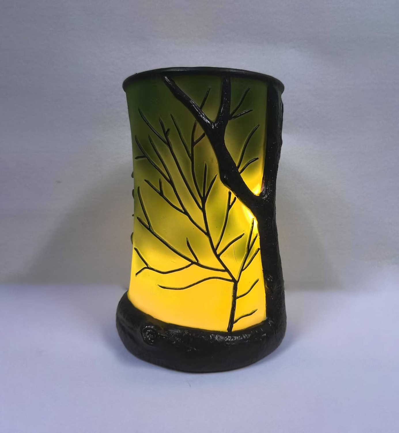 מנורת סביבה בהשראת טבע יער מנורת שולחן סביבה ביער לקריאה עץ שרף צנצנת תאורת לד לסלון חדר שינה עיצוב משרד ביתי 2026 - $35.99 –P3