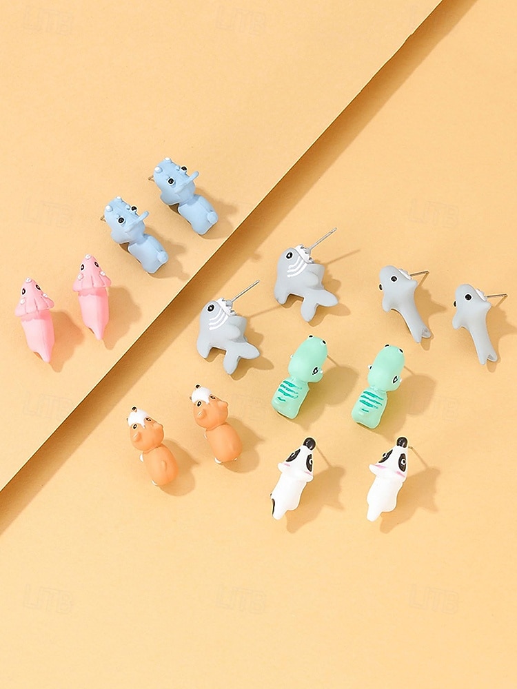 Pendientes de animales de Halloween para mujer: bonitos pendientes de aleación en 3D con dibujos de dinosaurios, cerdos e hipopótamos para fiestas, cosplay y regalos. 2026 - $5.99 –P10