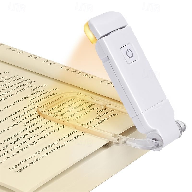2025年 読書灯、LEDクリップ式ブックライト、ベッドで読書するための読書灯、子供用の小さなブックライト、USB充電式、目の保護のために2段階の明るさ調節可能  コレクション – $12.99 –P1