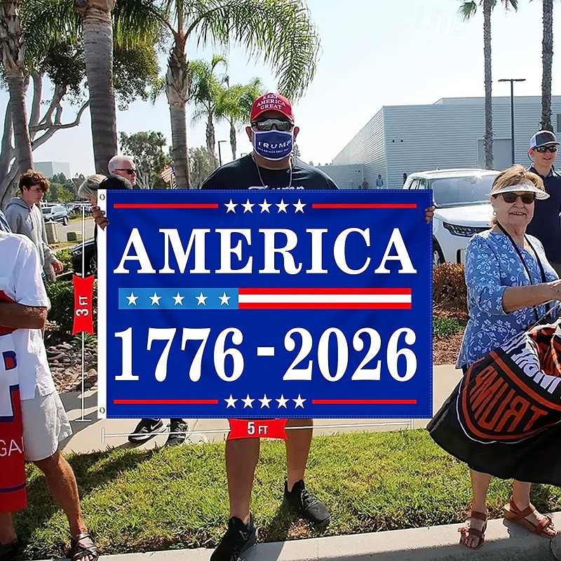 Vlajka k 250. výročí USA 1776-2026, 3x5 stop, vlastenecký americký venkovní dekorační banner na dvůr, zahradu, dům nebo oslavu Dne nezávislosti. 2026 - $18.99 –P3