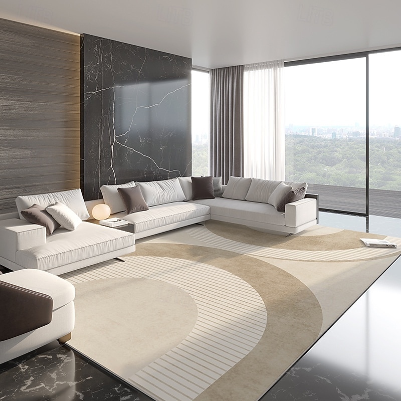 Tapete estilo creme, tapete aconchegante para sala de estar, tapete macio para cabeceira de quarto, tapete grande para sofá &mesa de centro, decoração de apartamento com cobertura total de 2026 por $62.99 –P4