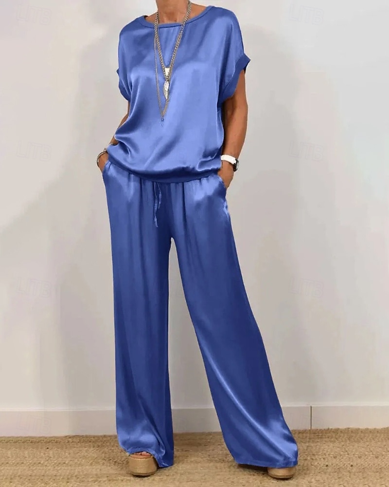 Dam Aktiv Streetwear Byxuppsättningar Bolero Top Kortärmad Rund hals Slät Utomhus Semester Dagligen Mörkgrå Svart Vit Vår Normal 2025 - $29.99 –P6
