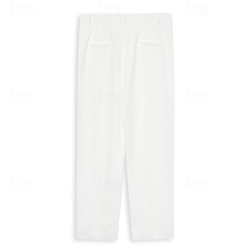 Муж. Штаны Костюм Костюм Брюки Вафельные штаны Вязаные штаны Передний карман Прямая нога Мульти-упаковка Полотняное плетение Комфорт Полная длина Официальные Свадьба Бизнес 2026 - $42.99 –P6