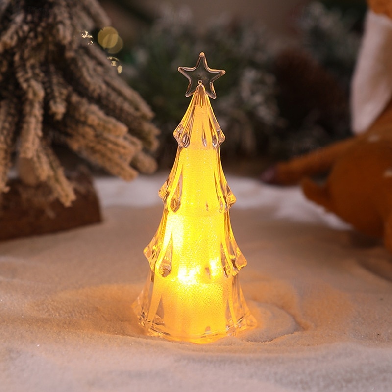 1 Pc 12.5 * 6CM Christmas Acrylic LED with Light Christmas Tree Night Light Indoor and Outdoor Party Desktop Decoration Ornament Light Colorful Warm Light AG10 * 3 Batteries 2025 - CAD $3.99 –P17