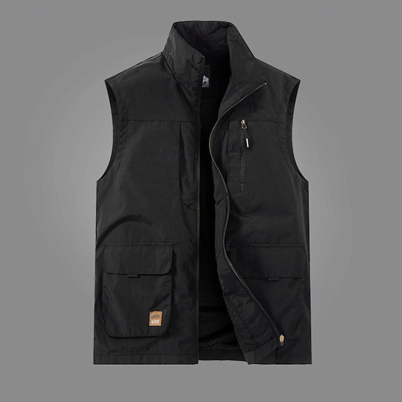 Ανδρικά Γιλέκο εξωτερικού χώρου Veste Γιλέκο ψαρέματος ΕΞΩΤΕΡΙΚΟΥ ΧΩΡΟΥ Καθημερινά Μοντέρνα Καθημερινό Άνοιξη Φθινόπωρο Τσέπη Κουμπιά Νάιλον Άνετο Σκέτο Φερμουάρ Όρθιος Γιακάς Κανονικό 2026 - $33.99 –P14