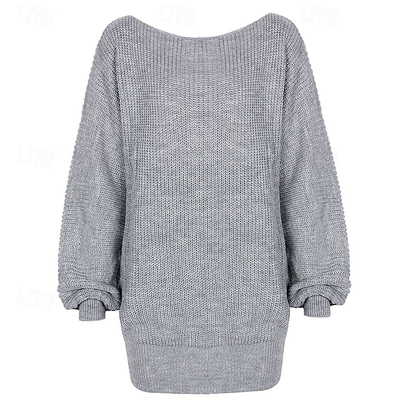 Dames Mini-jurk Trui-jurk Modieus Modern Lantaarn mouw Dagelijks Uitgaan Weekend Normale pasvorm Effen Lange mouw Schouderafhangend Zwart Wit Blozend Roze blauw Lente Herfst 2025 - €26.72 –P15