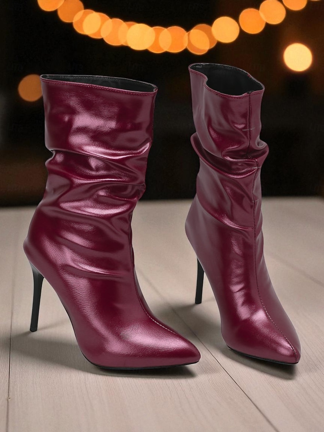 Bottines souples en similicuir noir pour femme - Chaussures de soirée à bout pointu et talon aiguille haut pour la vie nocturne et les soirées en boîte de 2025 ? $54.99 –P1