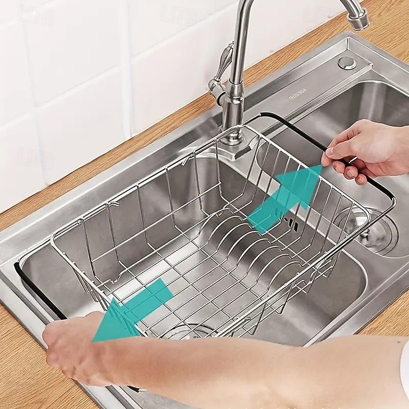 2025年 ステンレス製食器乾燥ラック – 3-in-1拡張可能食器洗い機 &カウンタートップ乾燥ラック、錆びにくい304スチール、皿、ボウル、カップ用の多目的調理器具ホルダー &カトラリー  コレクション – $18.99 –P5