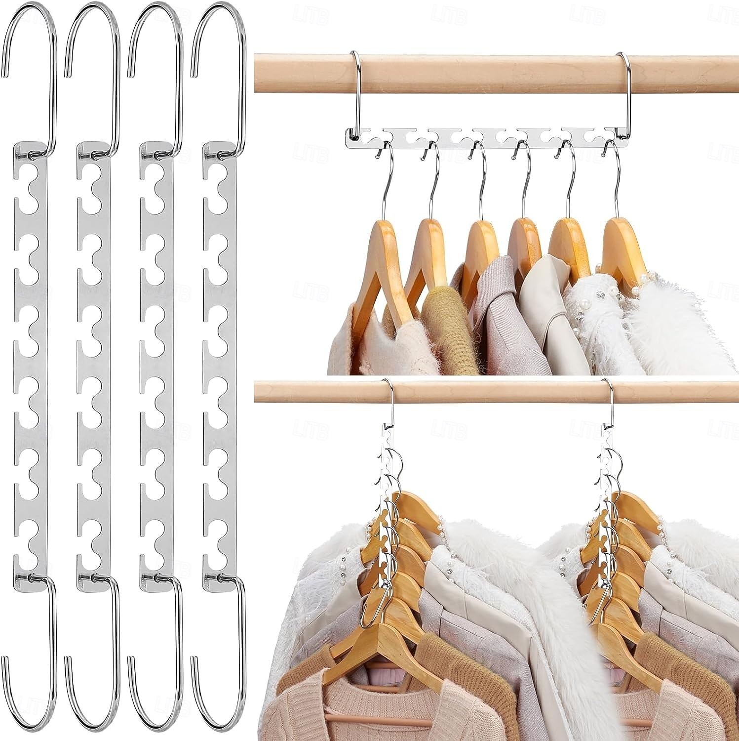 5 Pack Space Saving Hangers for Clothes, Heavy Duty Hanger Organizer 30 Lbs Capacity, Metal Magic Hanger, Sturdy Multi Hangers, Closet Space Saver Closet Organizers and Storage 2026 - $20.99 –P1
