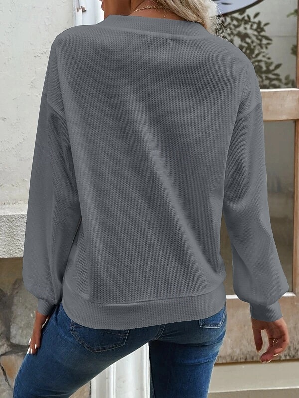 Damen Bluse Knöpfe Einfarbig Stilvoll Lässig Langarm V Ausschnitt Normale Oberteile Täglich Blau Schwarz Weiß Grün Khaki Frühling Herbst 2026 - $24.99 –P11