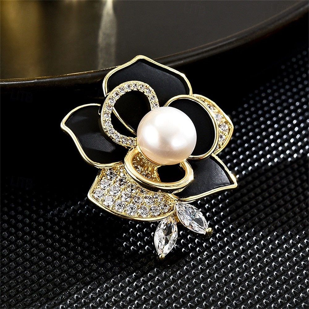 Broschen Klassisch Blume Mode Niedlich Brosche Schmuck Schwarz Weiß Für Hochzeit Party Geschenk Verlobung Abschlussball Festival 2026 - $27.99 –P4