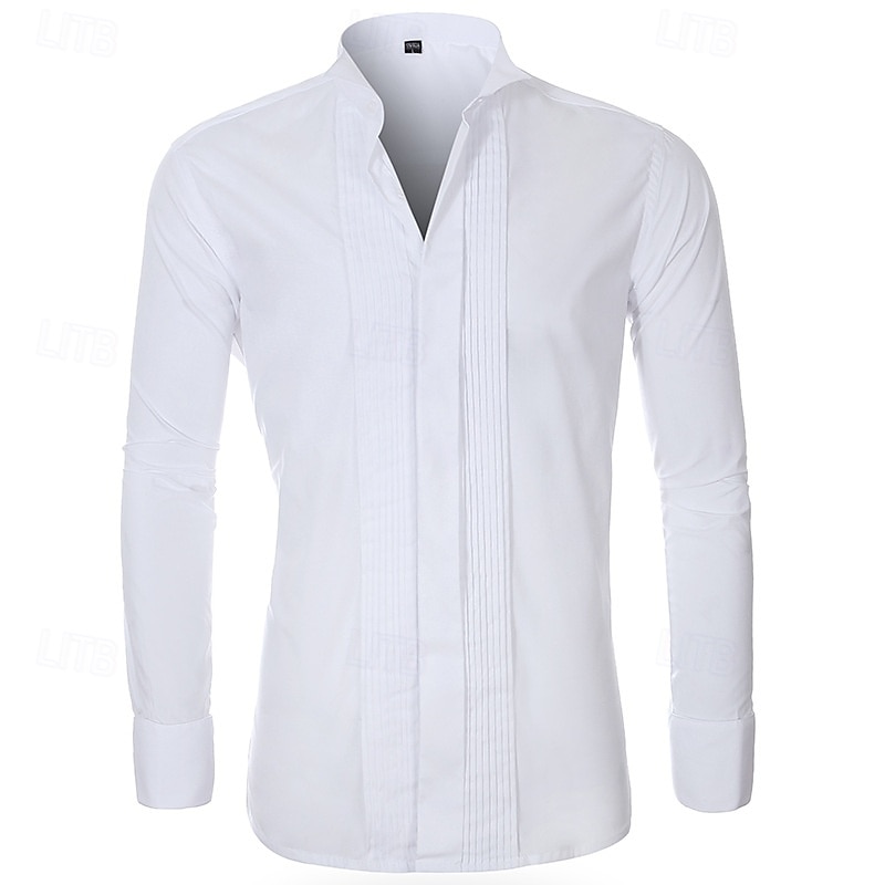 Herren Hemd Kleidhemd Bügelfreies Hemd Knopfhemd Einfach Formell Hochzeit Schwarz Weiß Rote Langarm Umlegekragen Sommer Frühling Bekleidung Schlank 2025 - $27.99 –P7