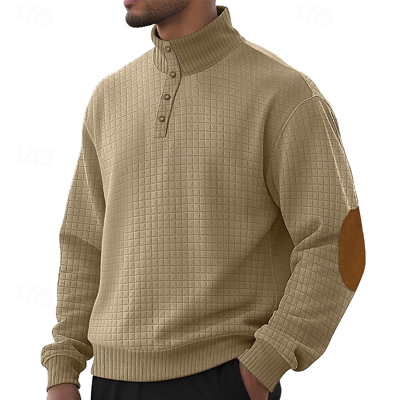 Homens Moletom Moletom Waffle Moletom com capuz Estacionar Preto Branco Verde Tropa Cáqui Cinzento Colarinho Clerical Tecido Patchwork Textura Desportos e Ar livre Casual Diário Roupa de rua Legal de 2025 por $23.99 –P6