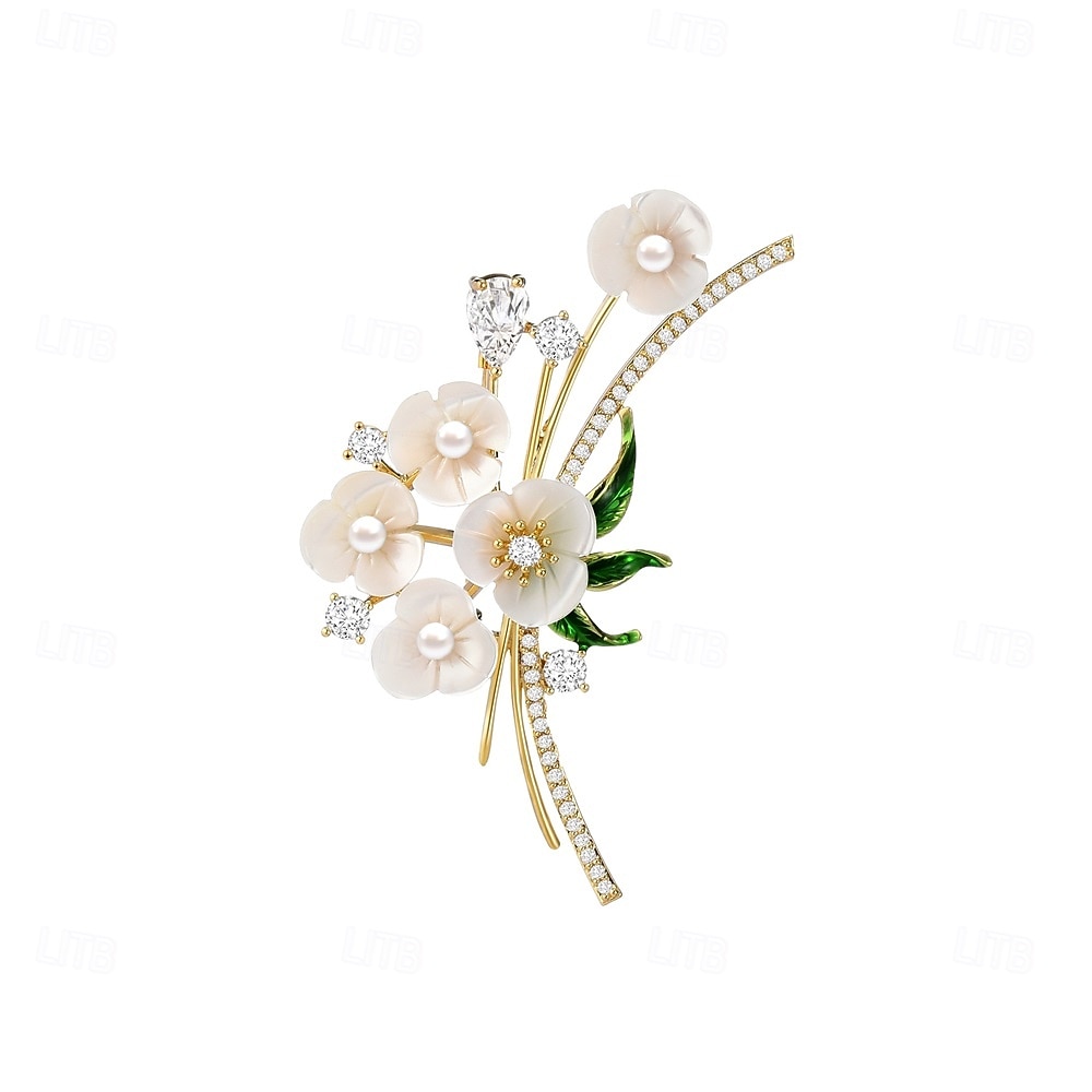 Broches Klassiek Retro meetkundig Bloem Elegant Modieus Gepersonaliseerde Eenvoudig Broche Sieraden Wit Voor Bruiloft Feest Lahja Verloving Schoolfeest Festival 2026 - $34.99 –P5