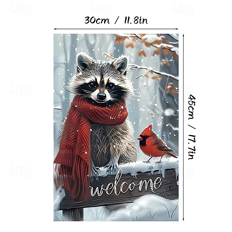 Julehageflagg Utendørs Vinter Hage Dekorasjon Banner med Snømann Design Ferie Hjem Porte Flagg Sesongbasert Plen Dekor Utendørs Bruk 2025 - $4.49 –P10