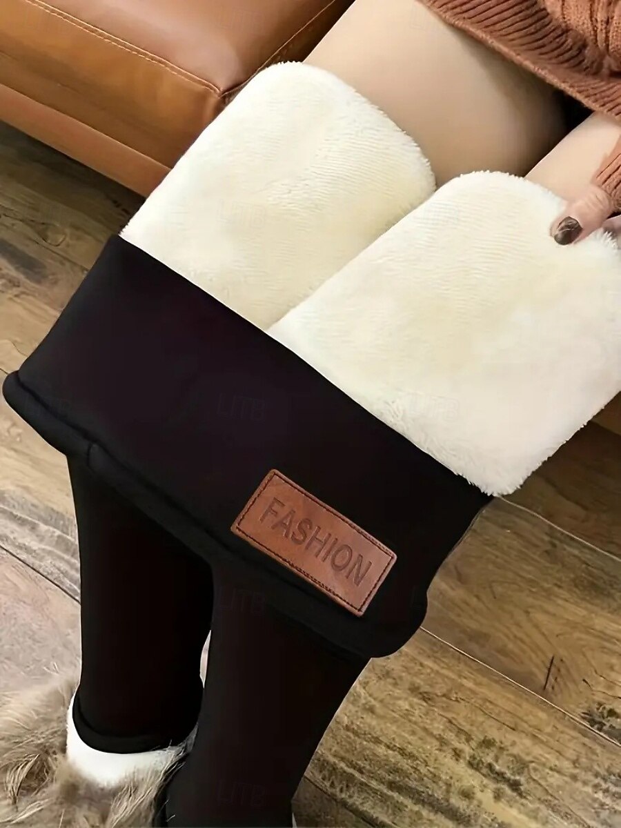 Mulheres Calças de lã Leggings Roupa de rua Básico Casual Comprimento total Cintura Alta Tecido Corte alto Confortável Macio Com Stretch Casa Diário Preto Cinzento Primavera Outono Inverno Magro de 2025 por $11.99 –P1