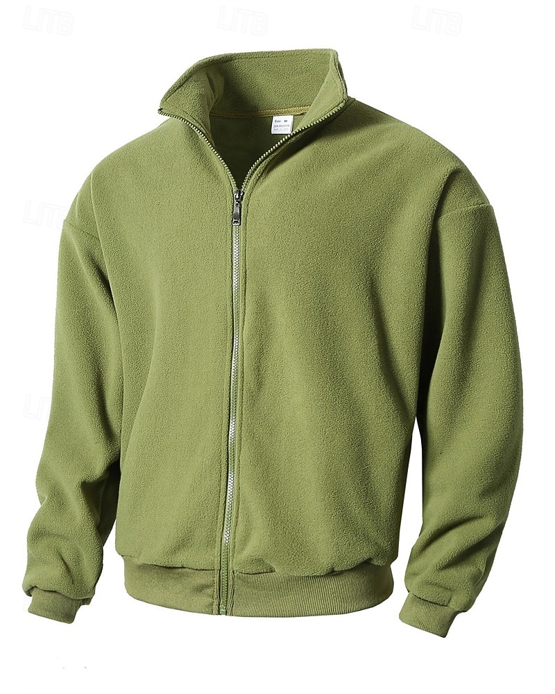Per uomo Giacca Invernale Giacca in Pile Giacca Casual Vacanza Quotidiano Calore Termico Tasca Pile Autunno Inverno Semplice Moda Streetwear Collo alla coreana Regolare Nero Cachi Verde militare del 2025 a $27.99 –P11