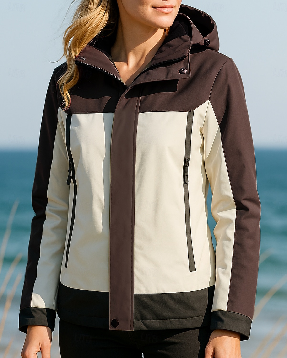 Women's Windbreaker Softshell Jacket Hiking Jacket Outdoor Waterproof Windproof Hiking Outfits Hiking Clothes Autumn / Fall Top Camping / Hiking / Caving Running Patchwork Black Yellow Army Green 2026 - $49.99 –P6