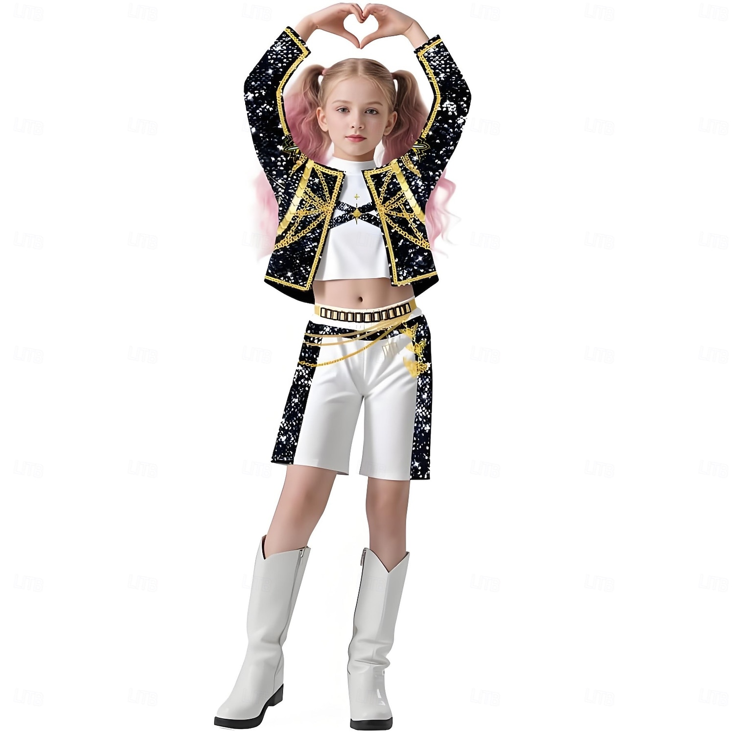 Korean Idol Inspired Pop Star Outfits Movie Fashion Cosplay Costume Virtual Idol Movie Cosplay for Girls' Kids Halloween Carnival School Performance 2025 - $37.99 –P4
