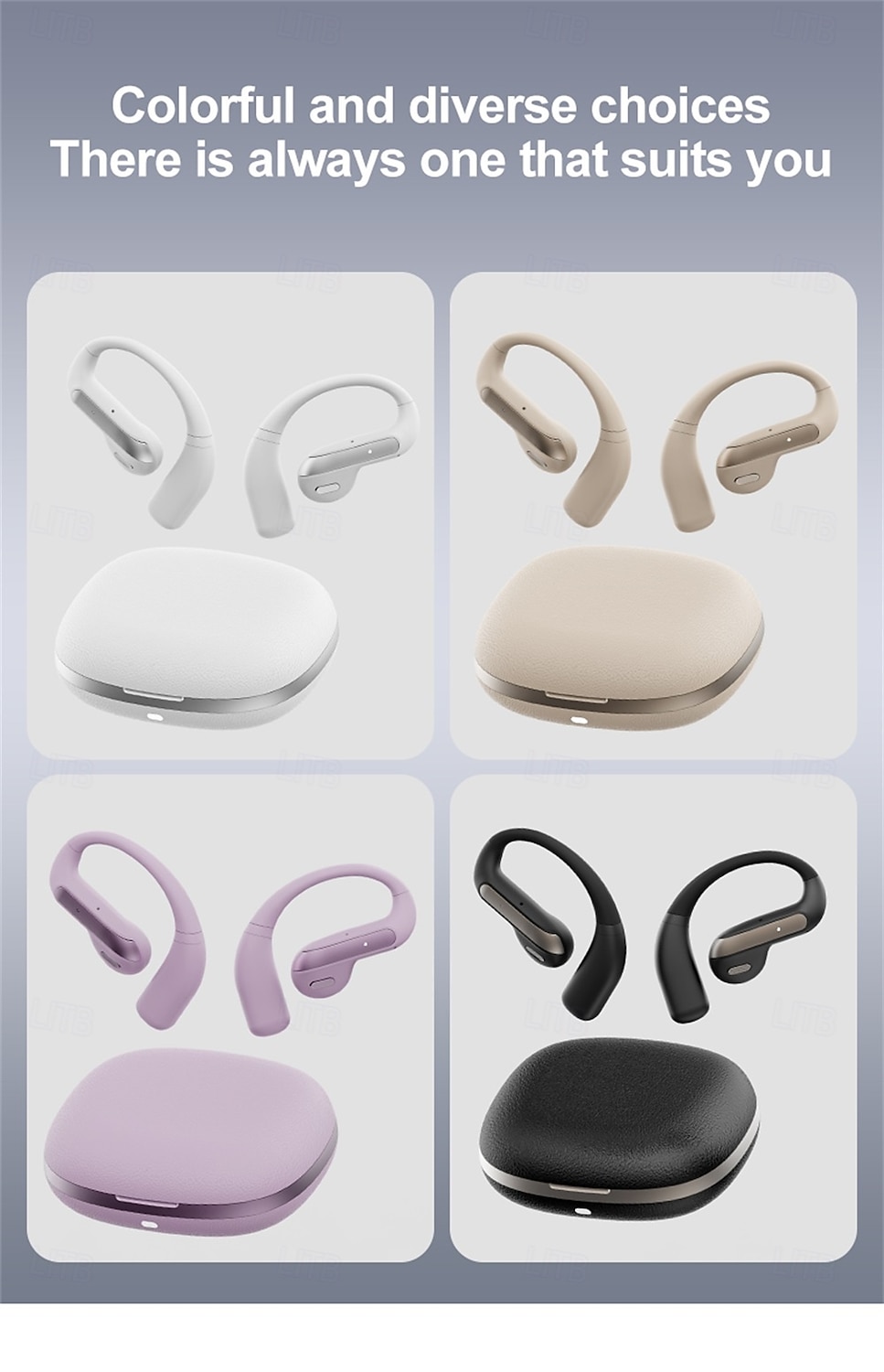 Cuffie con traduzione intelligente con intelligenza artificiale, cuffie sportive Bluetooth wireless di lunga durata, cuffie stereo con conduzione aerea semi-intraurale del 2025 a $23.99 –P14