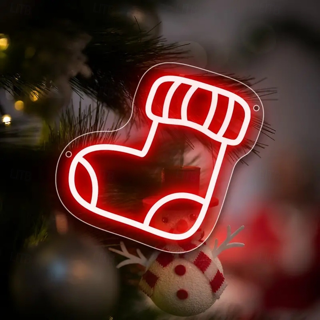 1 Pc Christmas acrylic neon wall light indoor wall Santa Claus Christmas tree snowman reindeer party atmosphere decoration light night light Usb power supply dimmable 2025 - CAD $32.99 –P6