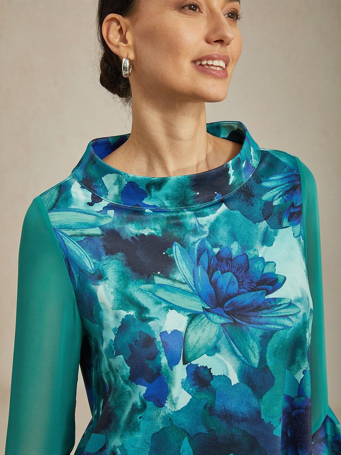 Chemisier femme vert tie dye floral pull en tricot extensible coupe confortable décontracté vacances printemps été automne de 2025 ? $61.99 –P5