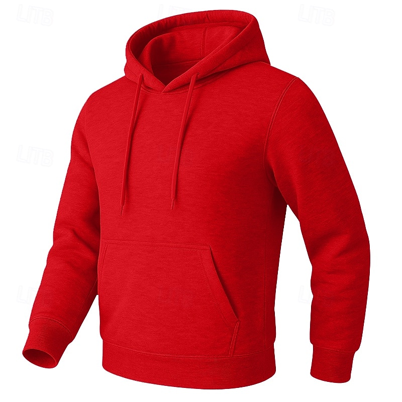 Homme Sweat à capuche Sweat à capuche en polaire Sweat à capuche doublé en polaire Noir Blanche Jaune Rose Claire Vert Véronèse À capuche Uni Poche kangourou Sport & Loisir Occasionnel Quotidien de 2025 ? $17.99 –P8