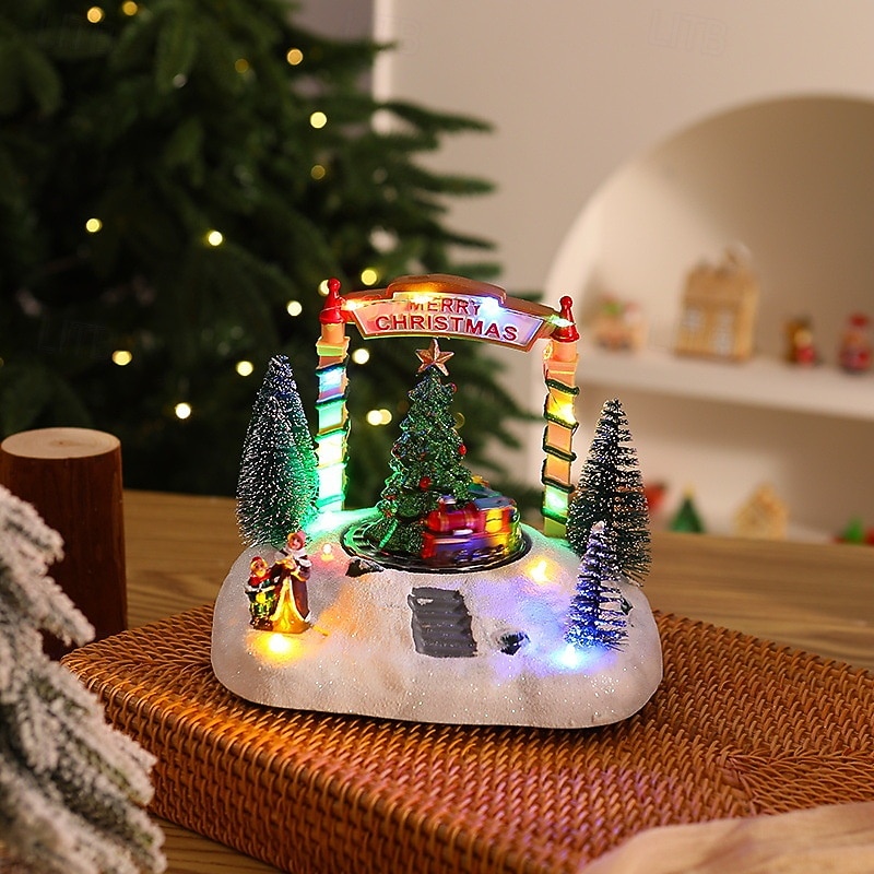 1 Pc 19 * 16CM Christmas resin music box ornament Christmas house