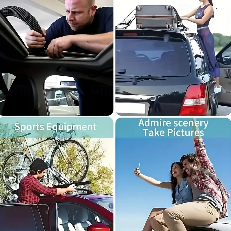 2026年 ルーフアクセス用の折りたたみ式アルミ製ドアステップ - ポータブルな車両ペダルラダーは、ほとんどの車、SUVに適合します。 &トラック、暗い色  コレクション – $16.99 –P8