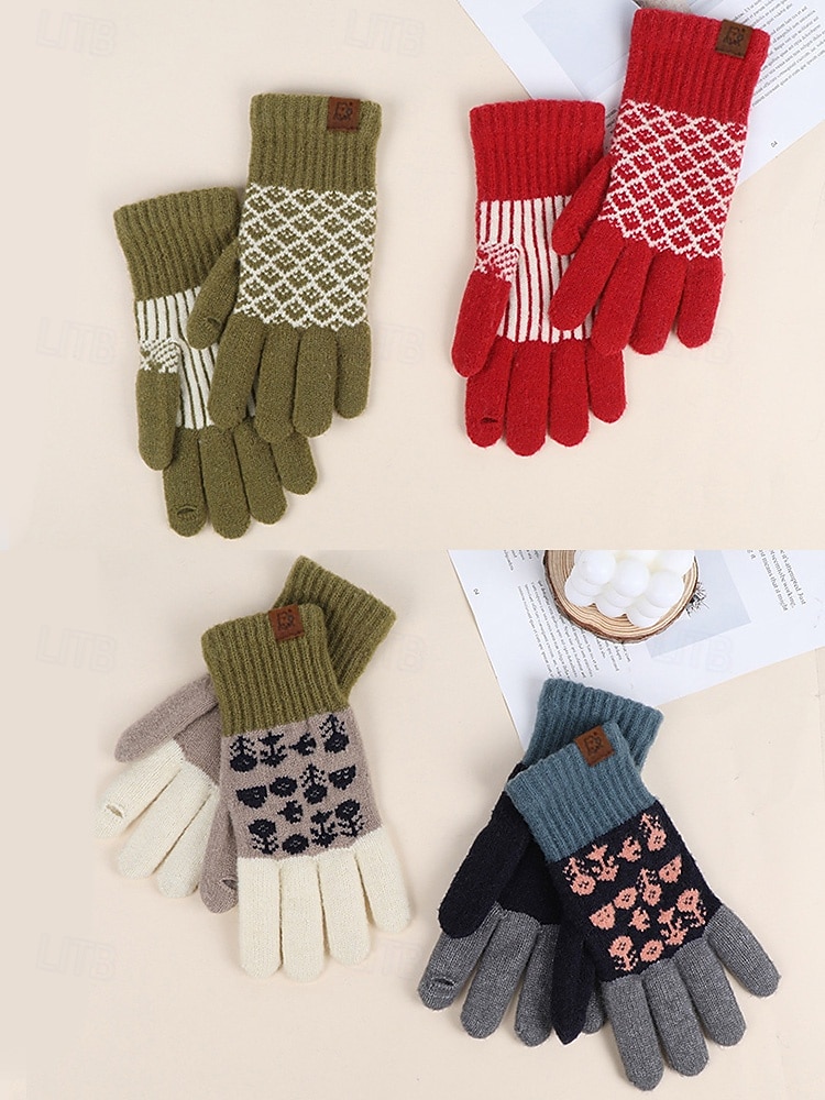 gants d'hiver tricotés pour femmes avec fonction écran tactile, mitaines en laine chaudes en plusieurs couleurs, cadeau de Noël pour l'extérieur, vêtements décontractés et de vacances de 2025 ? $14.99 –P13