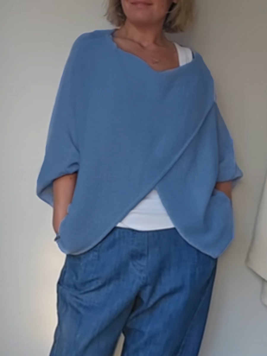 Women's Blouse Casual Blue Sage Green White Red Dusty Blue Spring Fall 2026 - $21.99 –P2